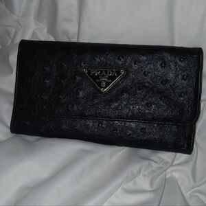 Prada Black Textured Women's Wallet
